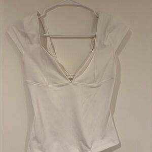 Altar'd State White V-Neck Cap Sleeve Tank